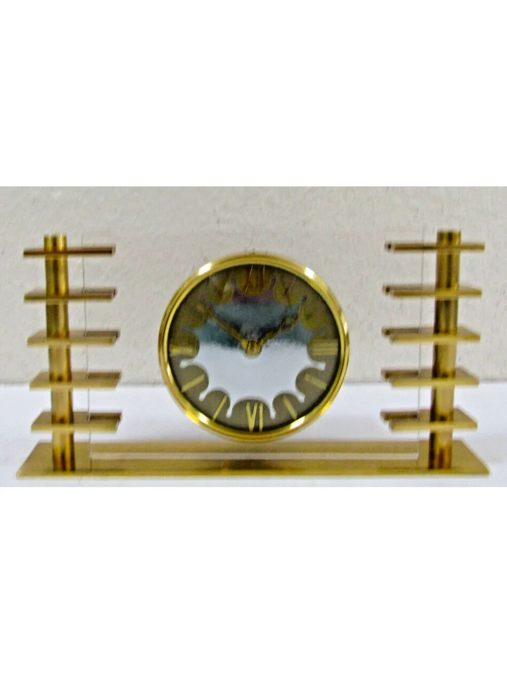 Art Deco 1930s Smiths Bronze and Lucite Desk Clock